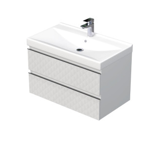 Koupelnová skříňka s umyvadlem SAT Cube Way 80x47,5x46 cm bílá mat CUBE3D46802ZBVER