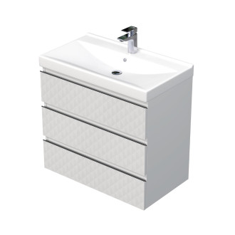 Koupelnová skříňka s umyvadlem SAT Cube Way 80x71x46 cm bílá mat CUBE3D46803ZBVER