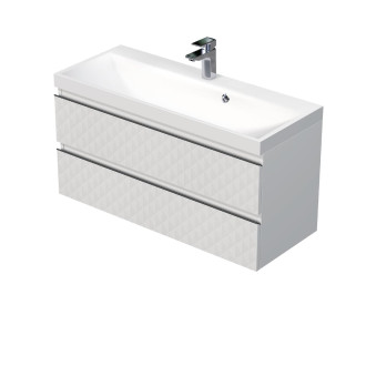 Koupelnová skříňka s umyvadlem SAT Cube Way 100x47,5x40 cm bílá mat CUBE3D1002ZB