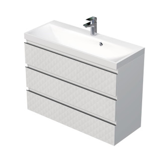 Koupelnová skříňka s umyvadlem SAT Cube Way 100x71x40 cm bílá mat CUBE3D1003ZB