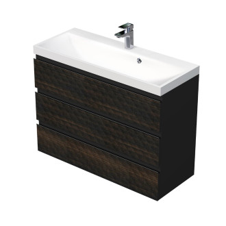 Koupelnová skříňka s umyvadlem SAT Cube Way 100x71x40 cm hnědá mat CUBE3D1003ZH