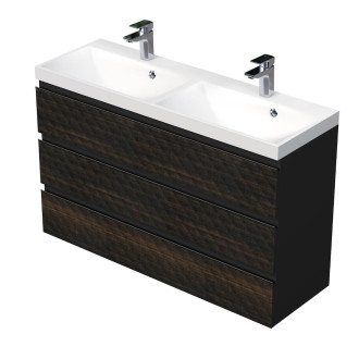 Koupelnová skříňka s umyvadlem SAT Cube Way 120x71x40 cm hnědá mat CUBE3D1203ZH