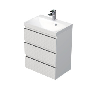 Koupelnová skříňka s umyvadlem SAT Cube Way 60x71x40 cm bílá mat CUBE3D603ZB
