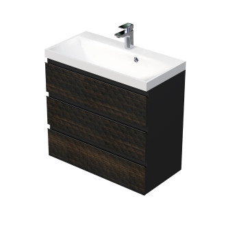 Koupelnová skříňka s umyvadlem SAT Cube Way 80x71x40 cm hnědá mat CUBE3D803ZH