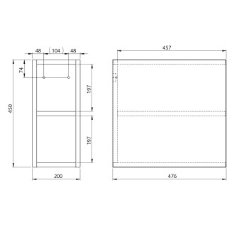 WAVE skříňka spodní policová 20x45x47,8cm, dub cuneo WA020-2525 59770
