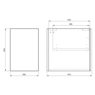 WAVE skříňka spodní dvířková 30x45x47,8cm, pravá/levá, bílá/dub cuneo WA030-3025 59775