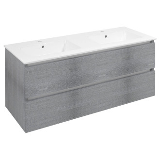 EZARA dvojumyvadlová skříňka 120x55x46cm, dub stříbrný EZ121-1111