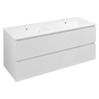 EZARA dvojumyvadlová skříňka 120x55x46cm, bílá lesk EZ121-3030