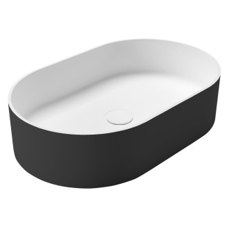 THIN umyvadlo na desku, Rockstone, 55x35cm, carina/bílá mat WN205-41