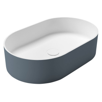 THIN umyvadlo na desku, Rockstone, 55x35cm, siena/bílá mat WN205-42