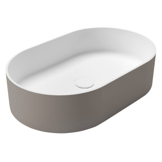 THIN umyvadlo na desku, Rockstone, 55x35cm, agila/bílá mat WN205-43