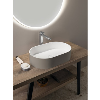 THIN umyvadlo na desku, Rockstone, 55x35cm, agila/bílá mat WN205-43