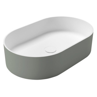THIN umyvadlo na desku, Rockstone, 55x35cm, verde/bílá mat WN205-44