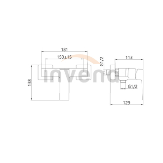 Invena PAROS BN-09-001-A Sprchová baterie, chrom