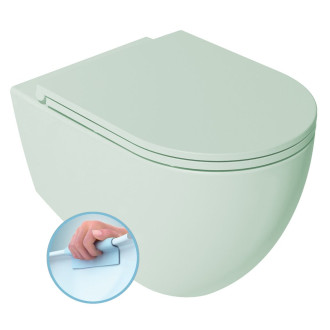 INFINITY závěsná WC mísa, Rimless, 36,5x53cm, zelená mint 10NF02004-2T