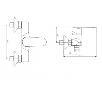 Invena DOKOS BN-19-004-V Sprchová baterie, chrom-černá
