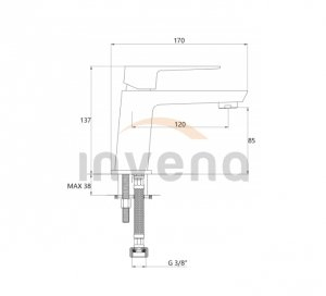 Invena PAROS BU-09-001-A Umyvadlová baterie, chrom