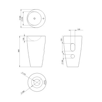 Keramické umyvadlo volně stojící, 50x84cm, bílá VS701