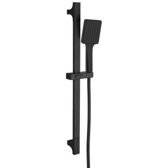Sprchová souprava hranatá, posuvný držák 680mm, černá mat SC815B