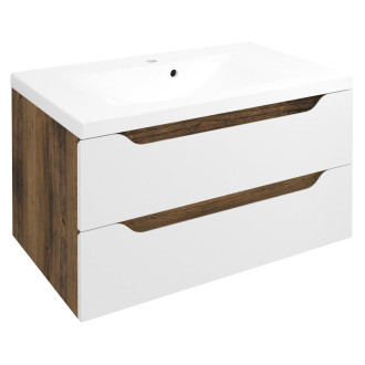 WAVE umyvadlová skříňka 79,7x45x47,8cm, bílá/dub collingwood WA080-3019