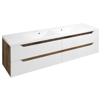 WAVE dvojumyvadlová skříňka 179,7x50x47,8cm, bílá/dub collingwood WA180-3019