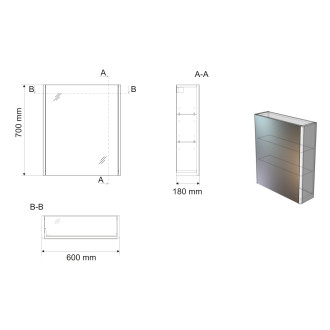 DENEB galerka 60x70x18cm, bílá mat DN060