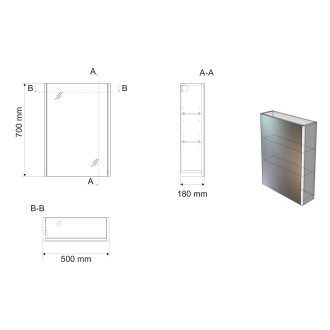DENEB galerka 50x70x18cm, bílá mat DN050