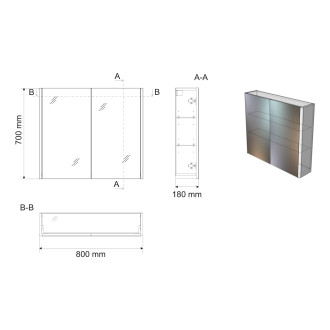 DENEB galerka 80x70x18cm, bílá mat DN080