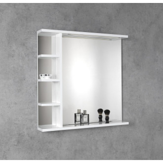 KORIN zrcadlo s LED osvětlením a policemi 70x70x12cm