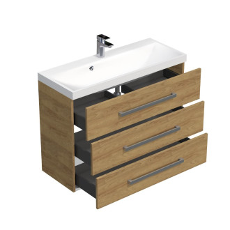 CUBE W C skř.s um. 100x40x76,5 dub, chro CUBE21003DH