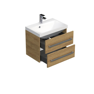 CUBE W C skř.s UM 60x40x53 dub, chrom CUBE260ZDH