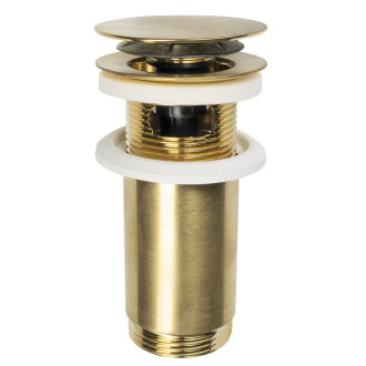 Umyvadlová výpust 5/4“, click-clack, velká zátka, max 80mm, zlato mat 7533.370.5.36 59001