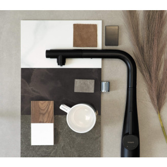 Deante Eridan Kuchyňská baterie na vodní filtr a výsuvnou hubicí, nero BRE_N75M