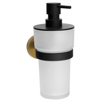 LARISSA dávkovač mýdla 250ml, mléčné sklo, černá/zlato mat WS019BG 59054