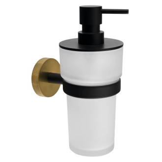LARISSA dávkovač mýdla 250ml, mléčné sklo, černá/zlato mat WS019BG