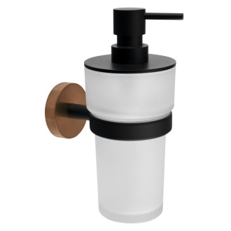 LARISSA dávkovač mýdla 250ml, mléčné sklo, černá/měď mat WS019BC
