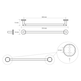 LARISSA držák ručníků 300mm, černá/zlato mat WS009BG 59056