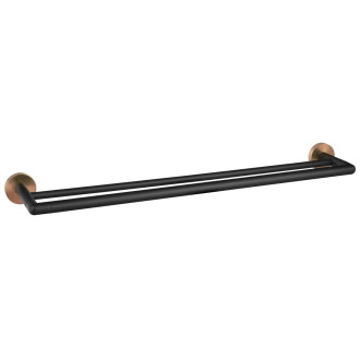 LARISSA dvojitý držák ručníků 600mm, černá/měď mat WS011BC 59065