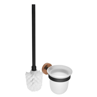 LARISSA WC štětka závěsná, mléčné sklo, černá/měď mat WS008BC