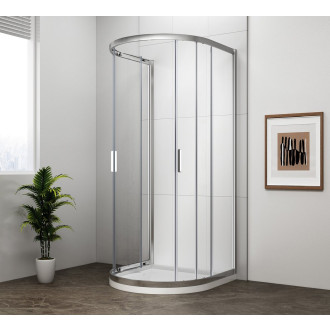 EASY půlkruhová sprchová zástěna 900x900mm, čiré sklo