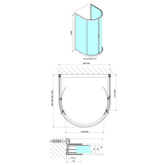 EASY půlkruhová sprchová zástěna 1000x1000mm