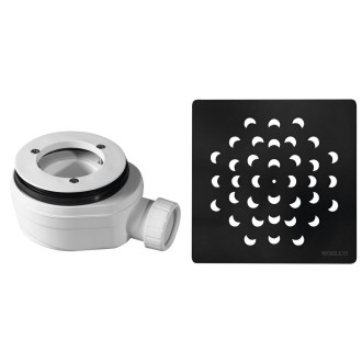 Vaničkový sifon, průměr otvoru 90 mm, DN40, krytka černá 59723