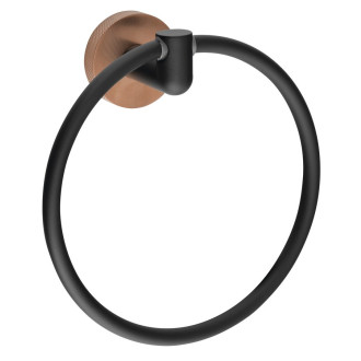 LARISSA držák ručníků kruh, černá/měď mat WS006BC 60575