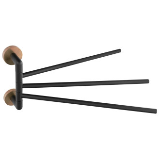 LARISSA trojitý držák ručníků otočný 350mm, černá/měď mat WS022BC 60581
