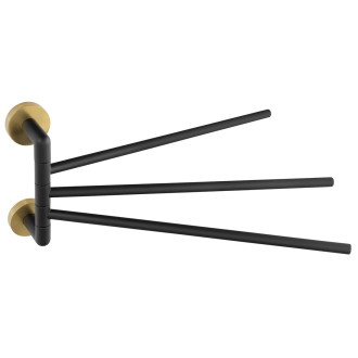 LARISSA trojitý držák ručníků otočný 350mm, černá/zlato mat WS022BG 60582
