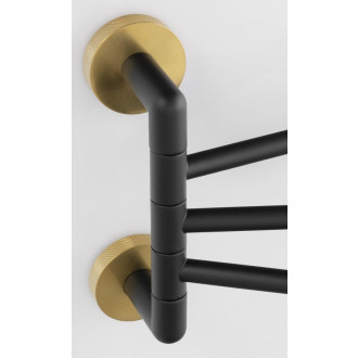 LARISSA trojitý držák ručníků otočný 350mm, černá/zlato mat WS022BG 60582