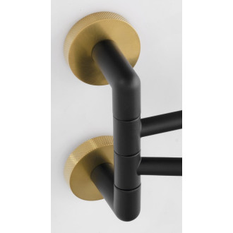 LARISSA dvojitý držák ručníků otočný 350mm, černá/zlato mat WS021BG 60584