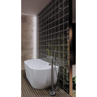 Deante SILIA HEXA stojánková vanová baterie se sprchovou sadou, ocel BHS_F17M