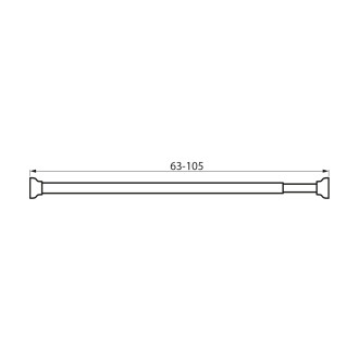 Teleskopická rozpěrná tyč 63-105cm, černá 4051B