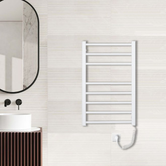 CERANO Elektrický sušák ručníků Domenico bílá lesklá  860x550 mm LIV-W-ER-8-55